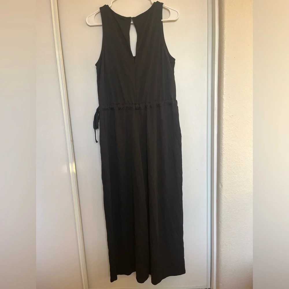 New‎ Sweaty Betty Cruise Cupro V Neck Wide Leg Jumpsuit Black Size 8 - Picture 7 of 8